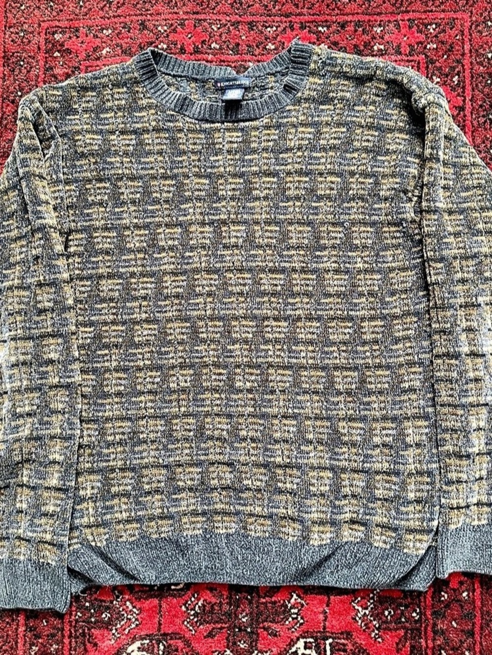 Knightsbridge Men's Plaid Crewneck Sweater Size Large